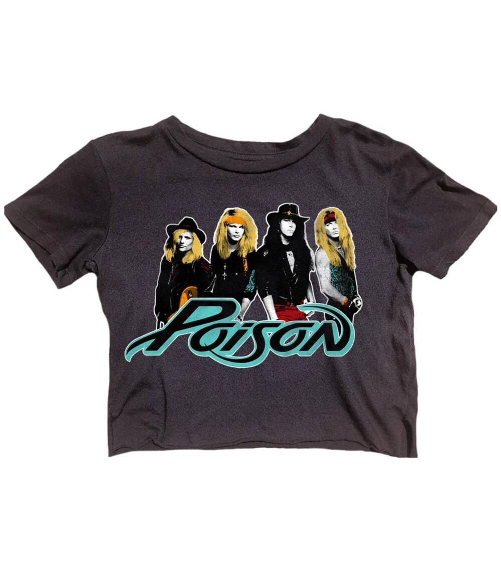 NEW ROWDY SPROUT kid's poison not quite short sleeve crop tee in grey